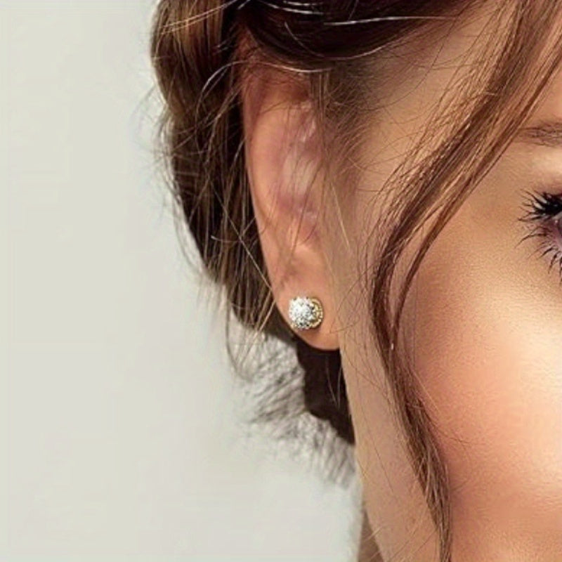 Sterling Silver Stud Earrings with 2 Carat Moissanite Stones for Women