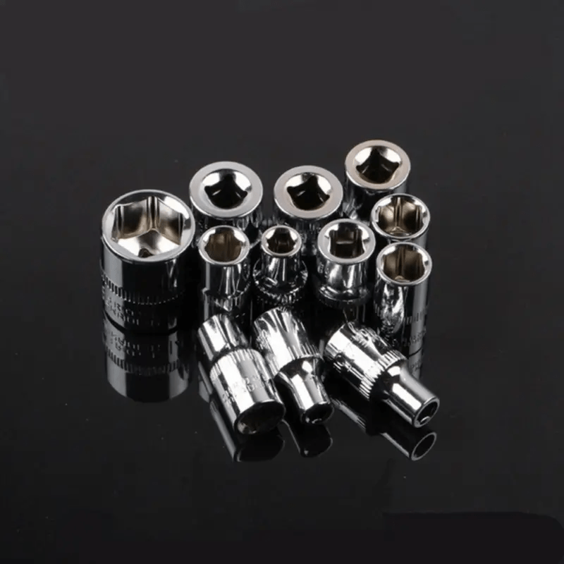 Juego de 12 piezas de llaves de vaso de acero con 10 vasos y extensión