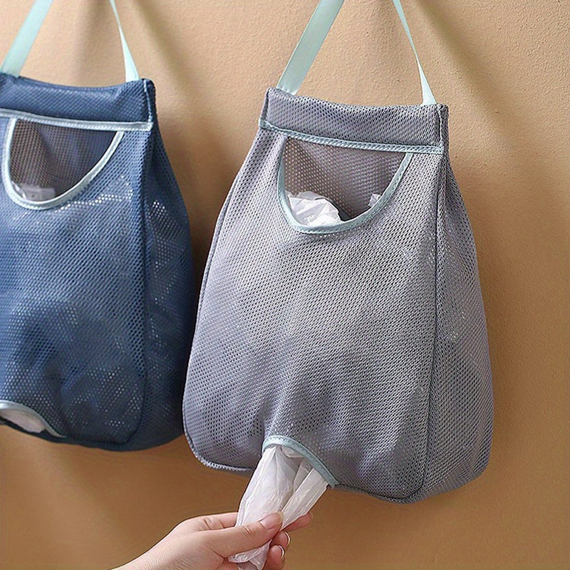 Qopqoq bilan yopishtiriladigan plastik sumka tutgichi va tarmoq saqlash tashkilotchisi oshxona va hammom uchun