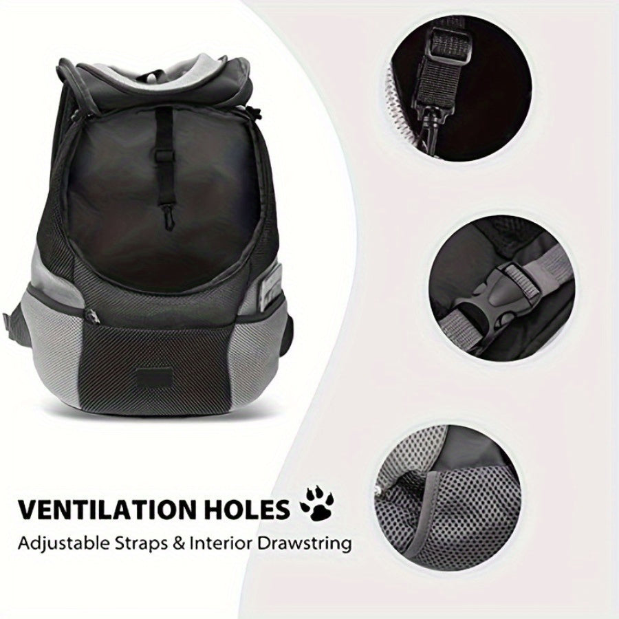 Cotton Dog Carrier Backpack with Drawstring Closure for Small Pets