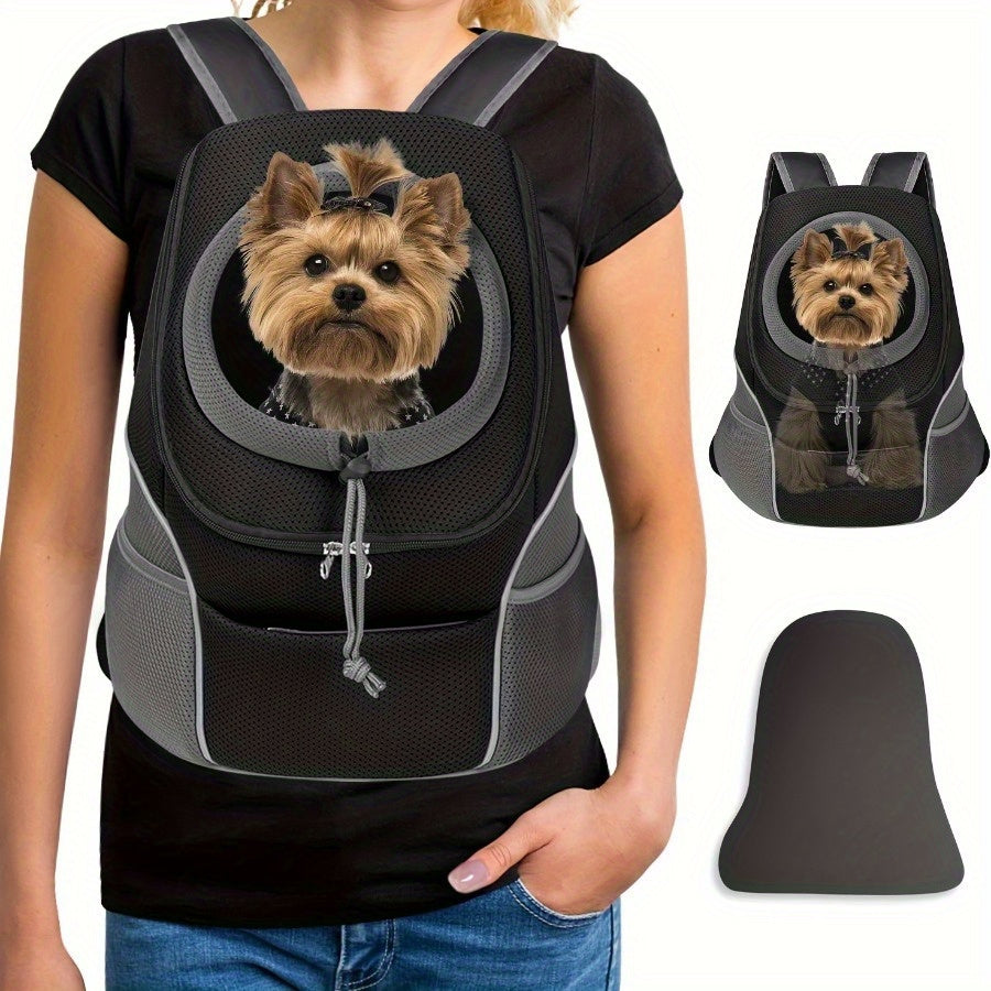 Cotton Dog Carrier Backpack with Drawstring Closure for Small Pets