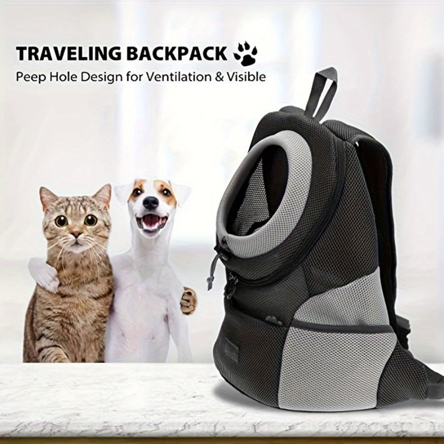 Cotton Dog Carrier Backpack with Drawstring Closure for Small Pets