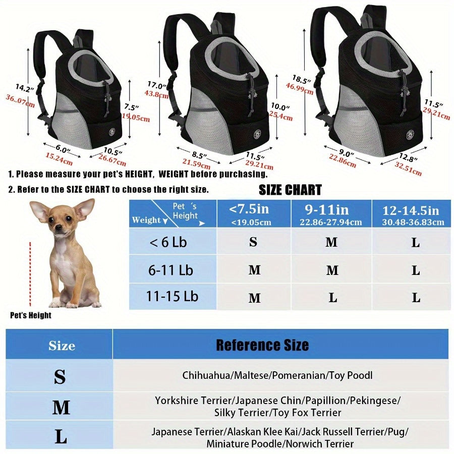 Cotton Dog Carrier Backpack with Drawstring Closure for Small Pets
