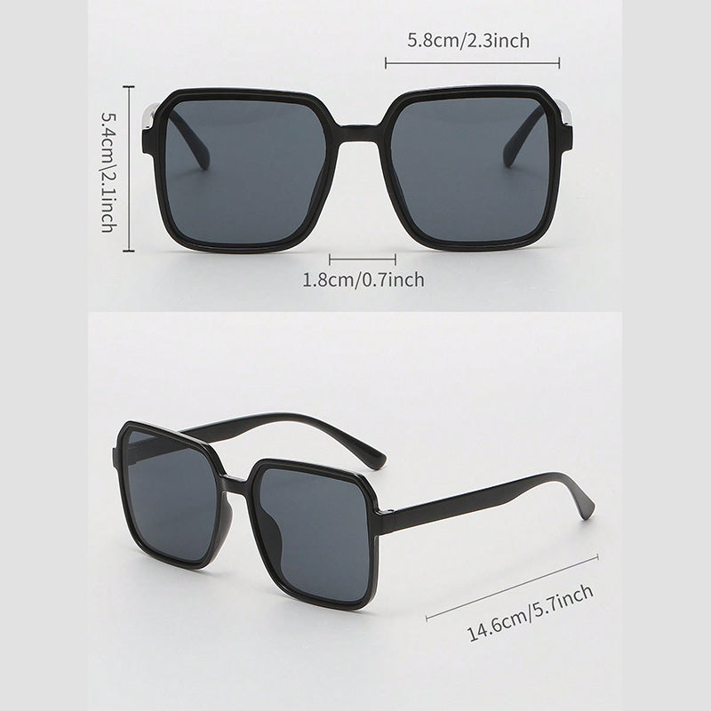 Six Pieces Square Plastic Decorative Glasses for Women's Fashion