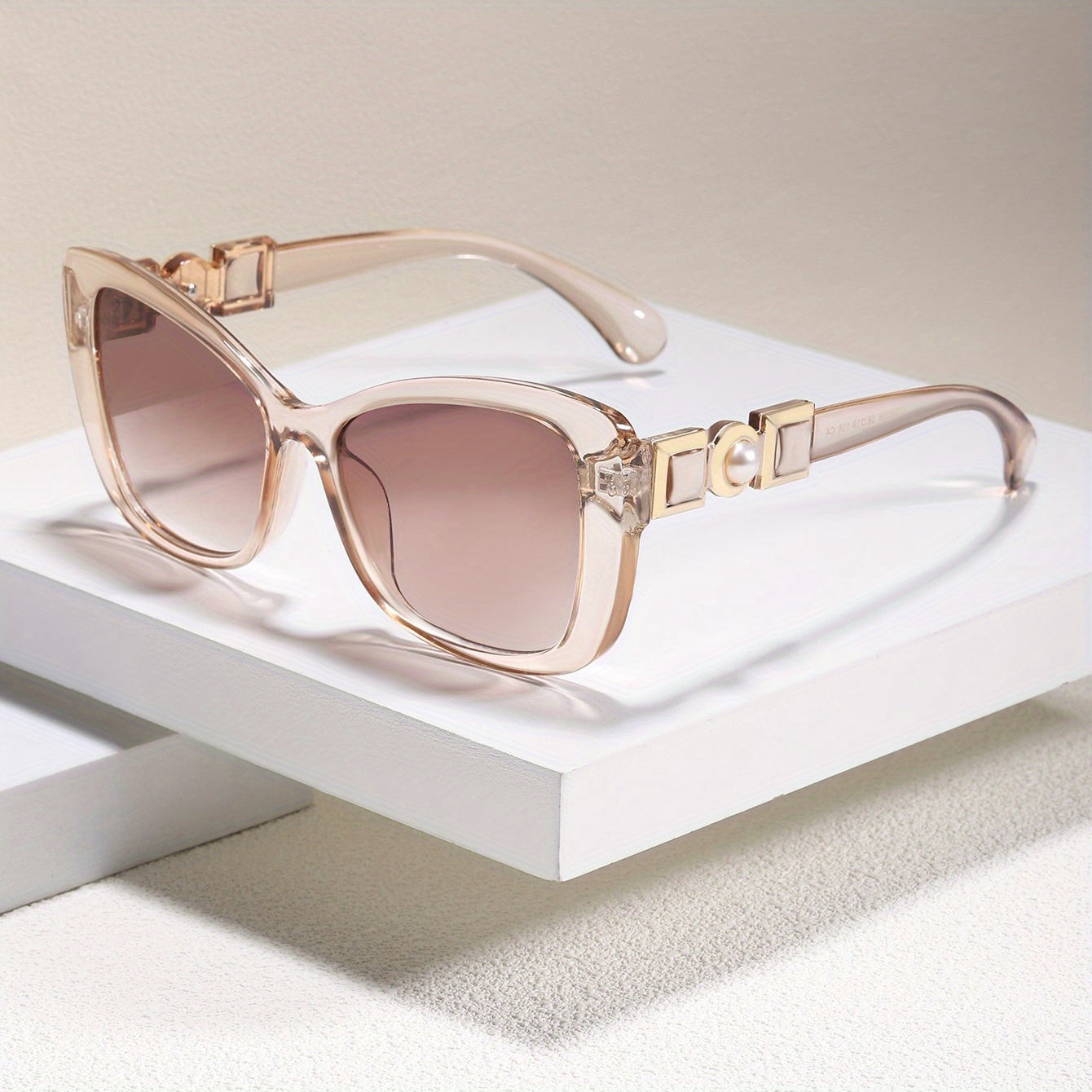 Faux Pearl Cat Eye Glasses Anti-Reflective Stylish Sporty Eyewear for Beach Hiking