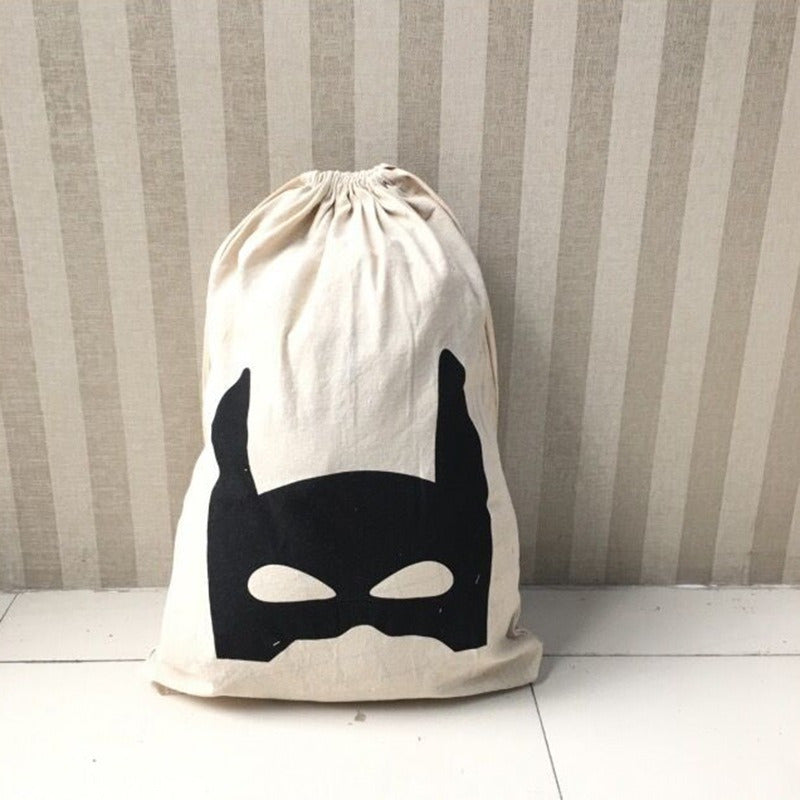 Bolsa de lavandería de rayas para animales grandes con cierre de cordón. Almacenamiento duradero para ropa sucia