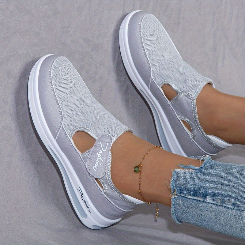 Ayollar uchun qizil rangdagi moda krossovkalari, nafas oladigan to'r, yopishqoq tasma va barcha mavsumlar uchun pastki dizayn.