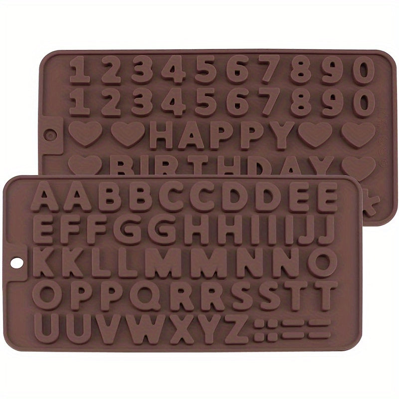 Moldes de silicona con letras y números para decorar pasteles y celebraciones de cumpleaños