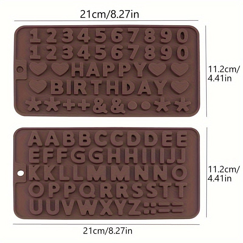 Moldes de silicona con letras y números para decorar pasteles y celebraciones de cumpleaños