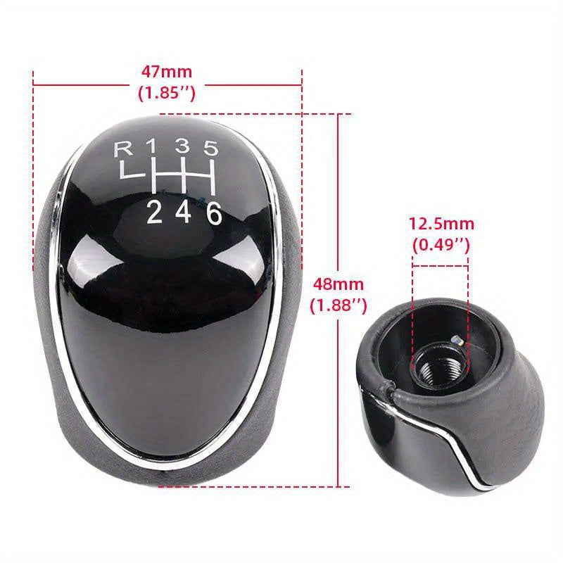 Premium Black ABS Gear Shift Knob for 5/6 Speed Cars with Easy Installation