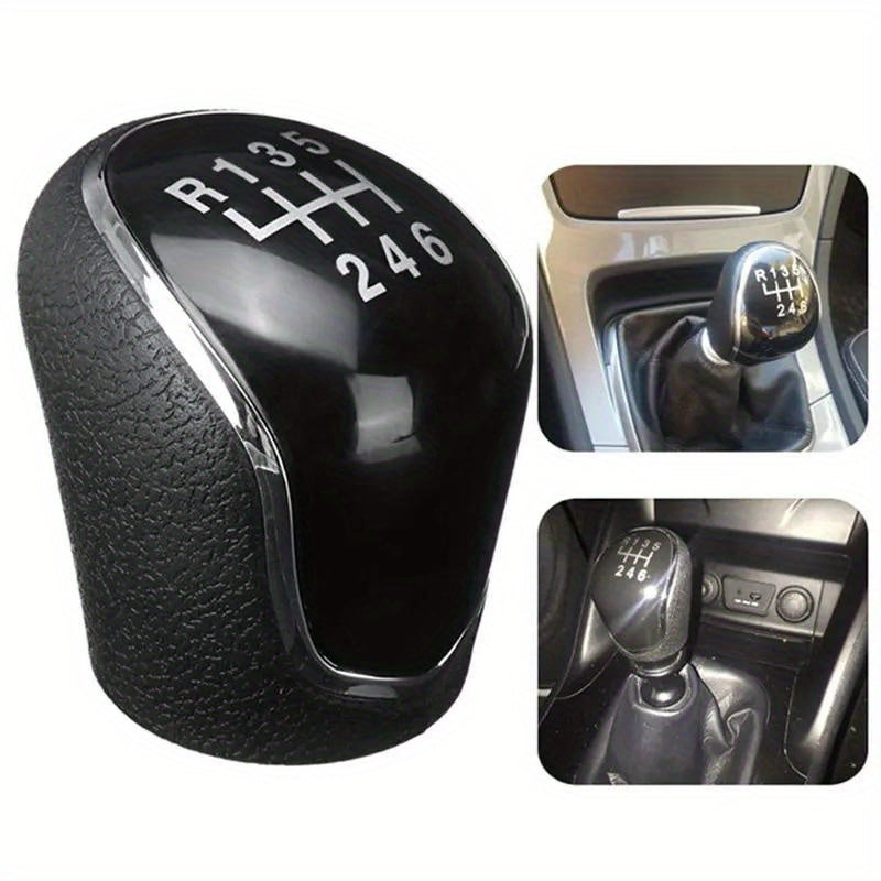 Premium Black ABS Gear Shift Knob for 5/6 Speed Cars with Easy Installation