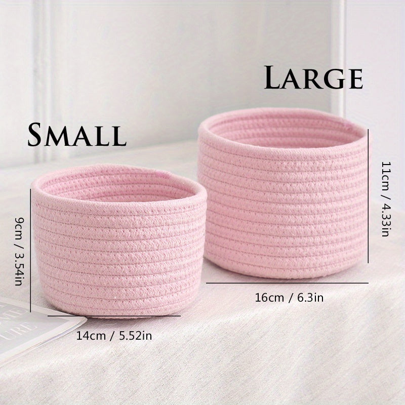 Durable Handmade Storage Basket for Cosmetics and Sundries in Dorms Bathrooms Bedrooms Living Rooms