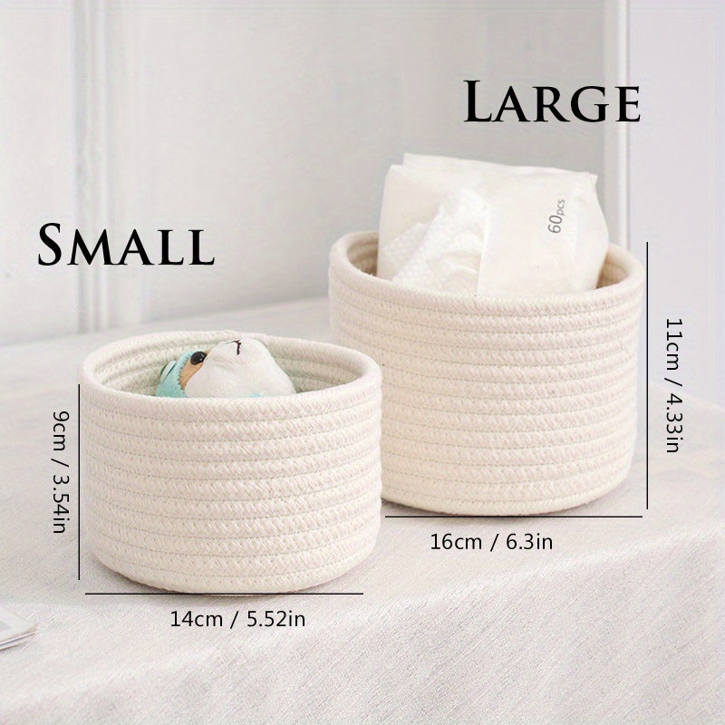 Durable Handmade Storage Basket for Cosmetics and Sundries in Dorms Bathrooms Bedrooms Living Rooms