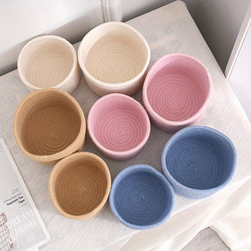 Durable Handmade Storage Basket for Cosmetics and Sundries in Dorms Bathrooms Bedrooms Living Rooms