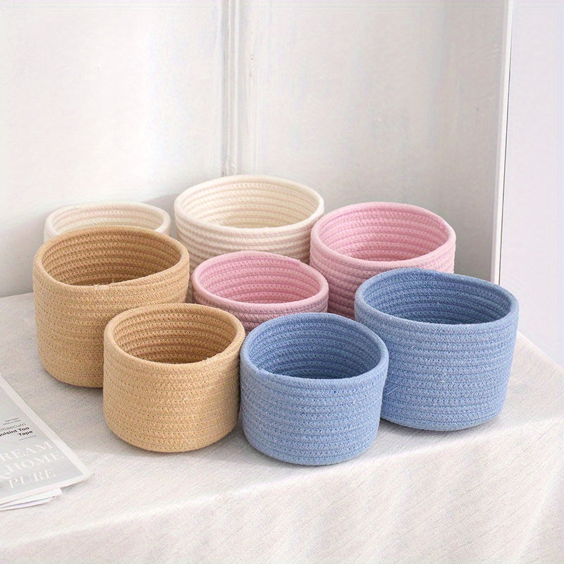 Durable Handmade Storage Basket for Cosmetics and Sundries in Dorms Bathrooms Bedrooms Living Rooms