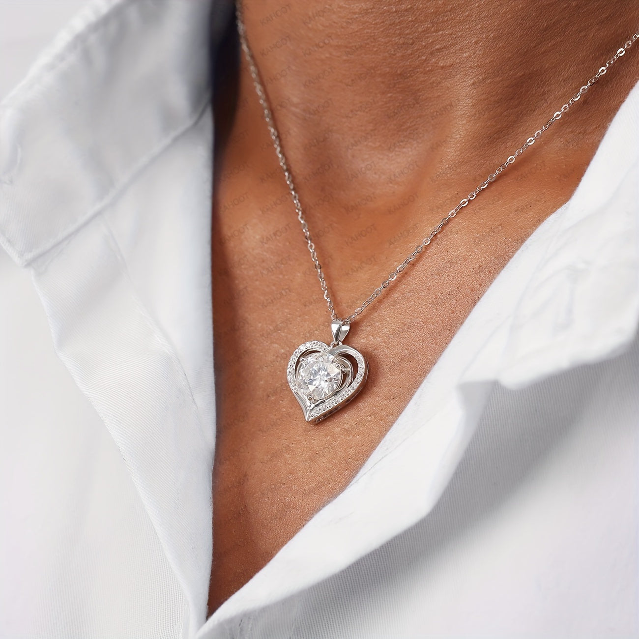 Серебряное ожерелье с кулоном в виде сердца из аметиста 3 карата — элегантное украшение