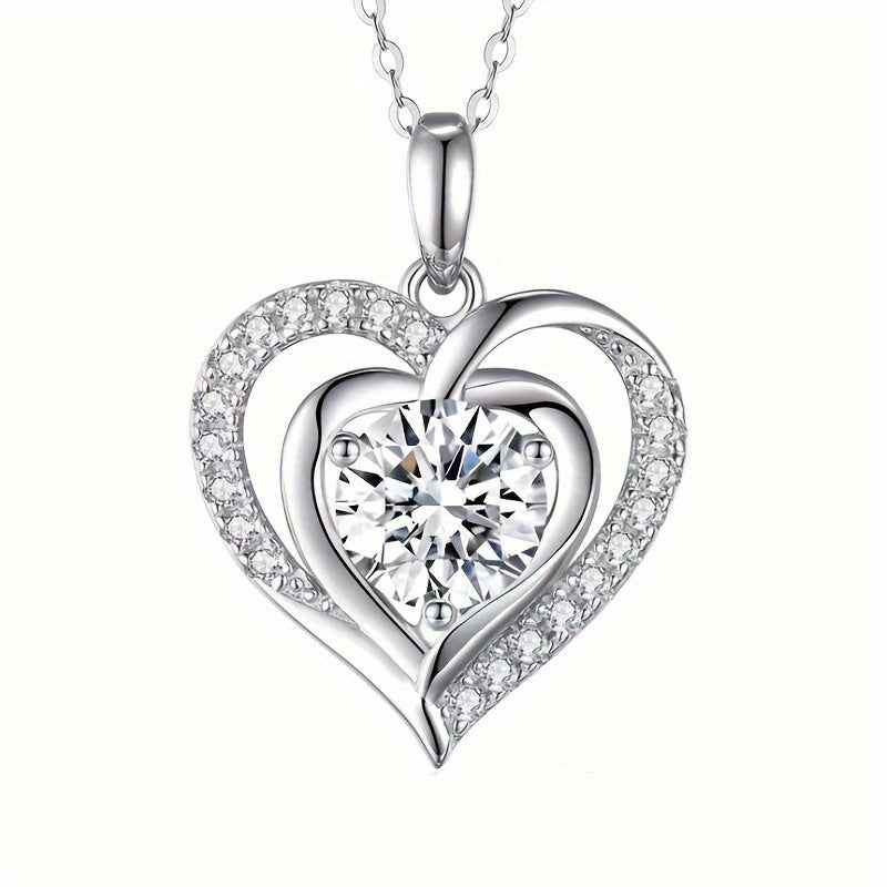 Серебряное ожерелье с кулоном в виде сердца из аметиста 3 карата — элегантное украшение