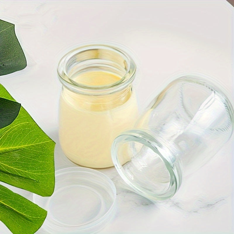 Pack of 24 Clear Glass Yogurt Jars with Lids for Pudding Jam Honey and Baking