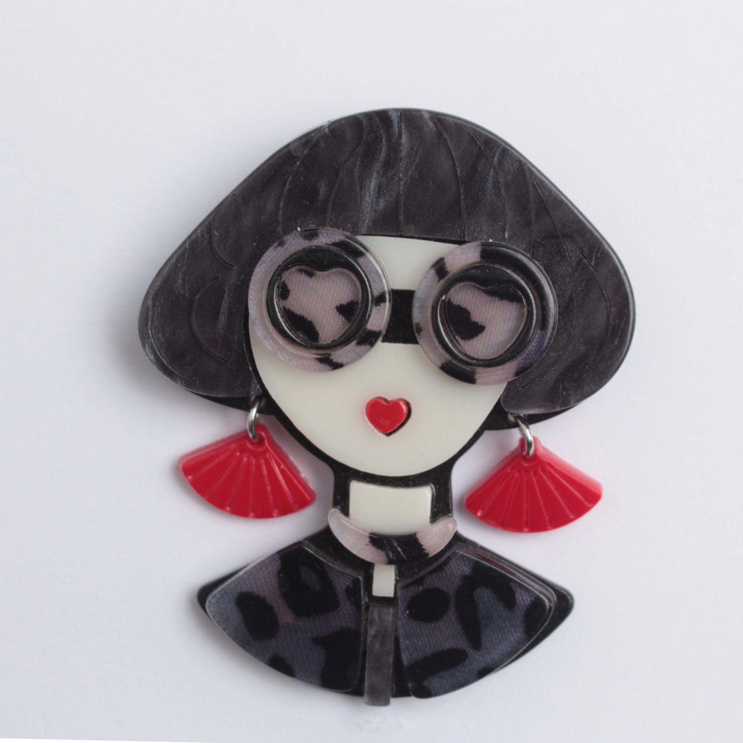 Elegant Lady Brooch Retro Chic Pin for Lapel or Scarf