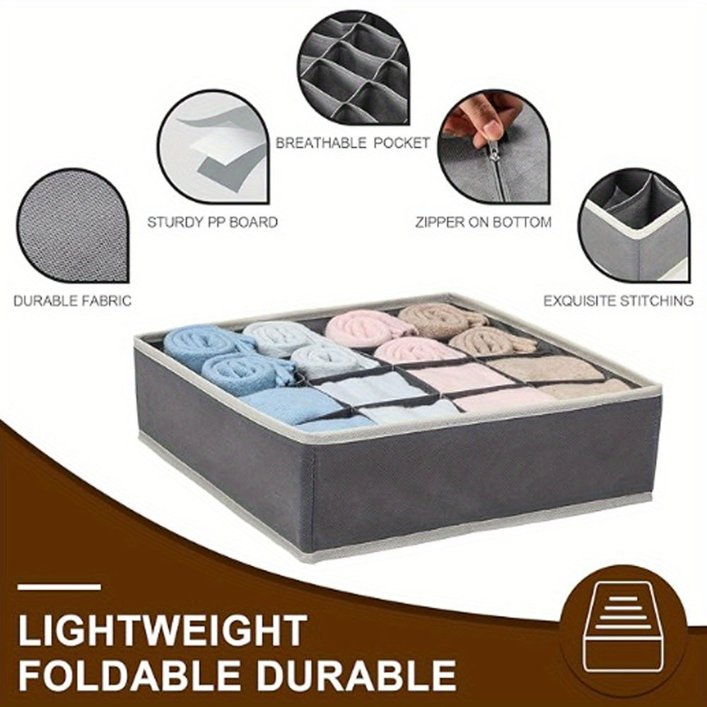 Clothes Organizer for Socks Underwear Ties and Ornaments Polyamide Solid Color Storage Box