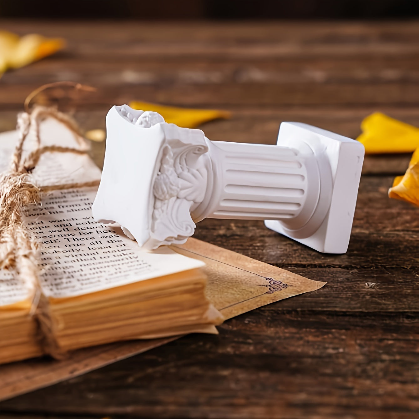 Figura decorativa de columna romana griega de resina con clip para decoración navideña