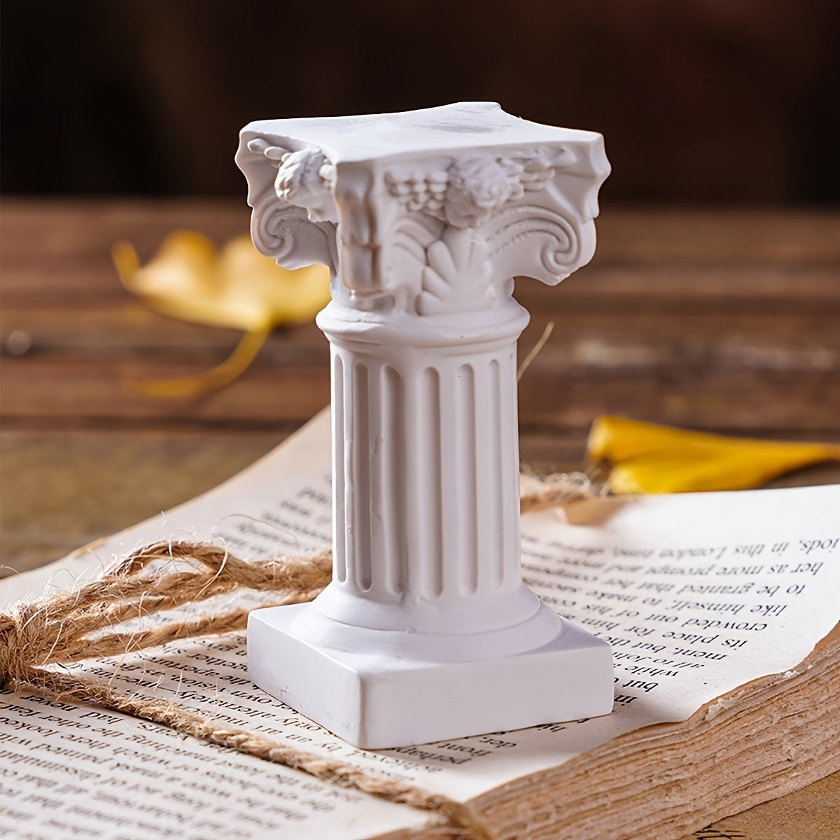Figura decorativa de columna romana griega de resina con clip para decoración navideña