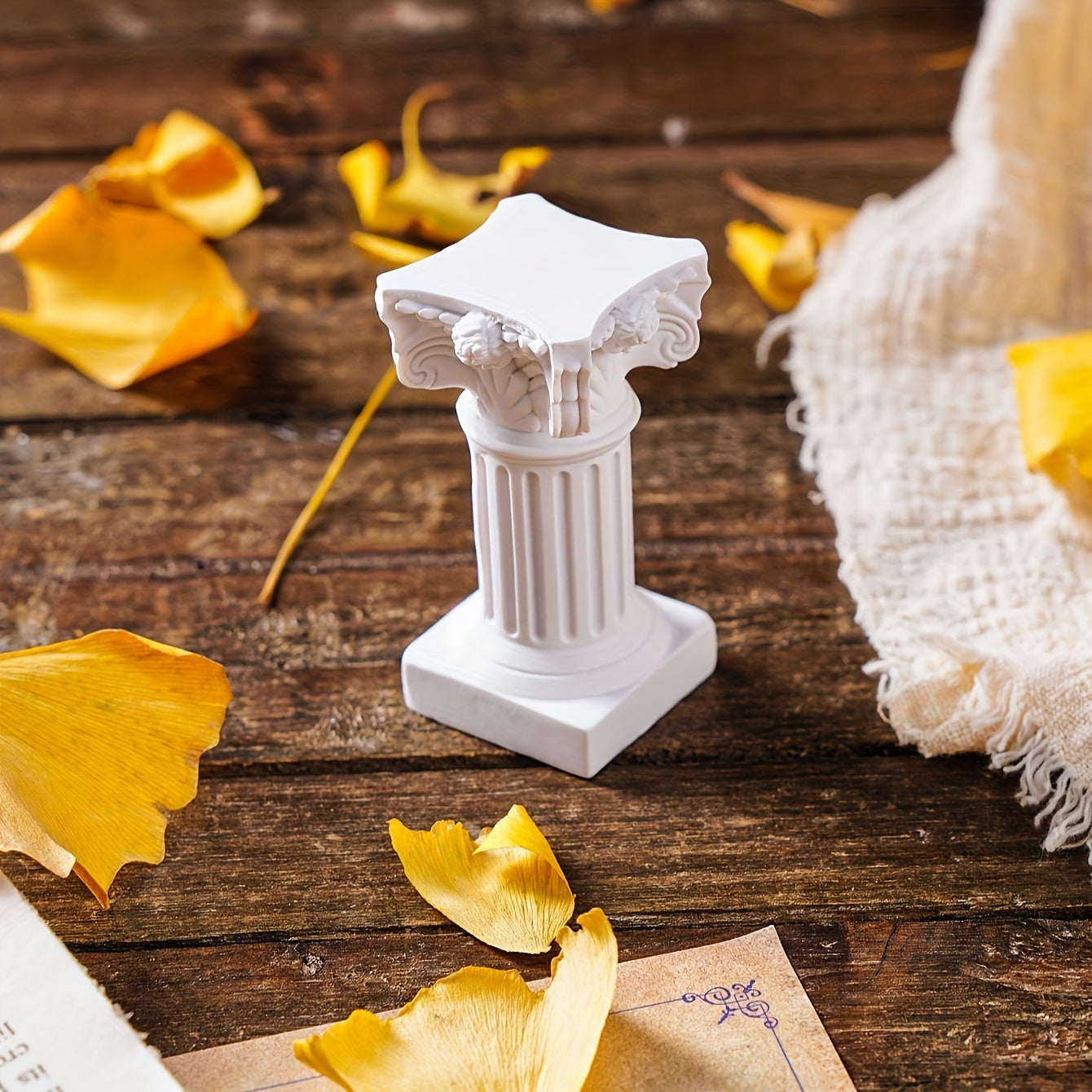 Figura decorativa de columna romana griega de resina con clip para decoración navideña