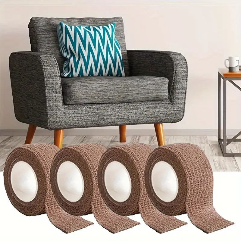 Набор из 4 классических защит для ножек стульев с самоклеящейся основой, противоскользящими и шумоподавляющими свойствами, с возможностью точечной чистки, материал покрытия не указан.