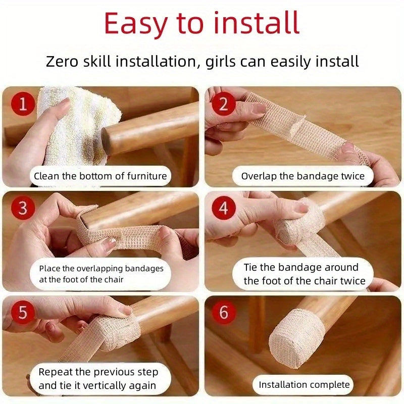 Набор из 4 классических защит для ножек стульев с самоклеящейся основой, противоскользящими и шумоподавляющими свойствами, с возможностью точечной чистки, материал покрытия не указан.