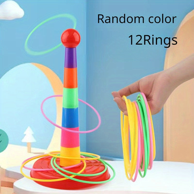 Colorful Ring Toss Game Set for Kids and Adults PVC Red