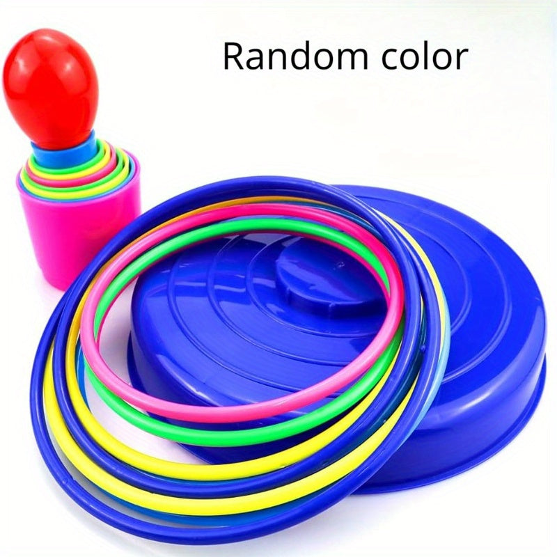 Colorful Ring Toss Game Set for Kids and Adults PVC Red