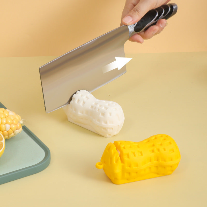 Colorful 2-in-1 mini peanut grinder and knife sharpener manual operation