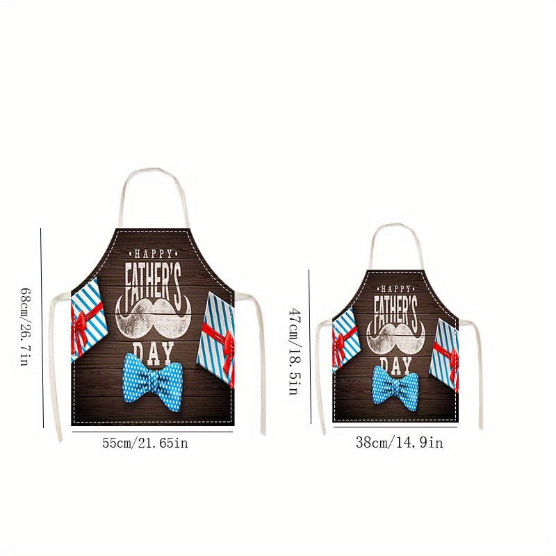 Father's Day Linen Apron Durable Oil-Resistant Comfortable Fit Cooking Gift
