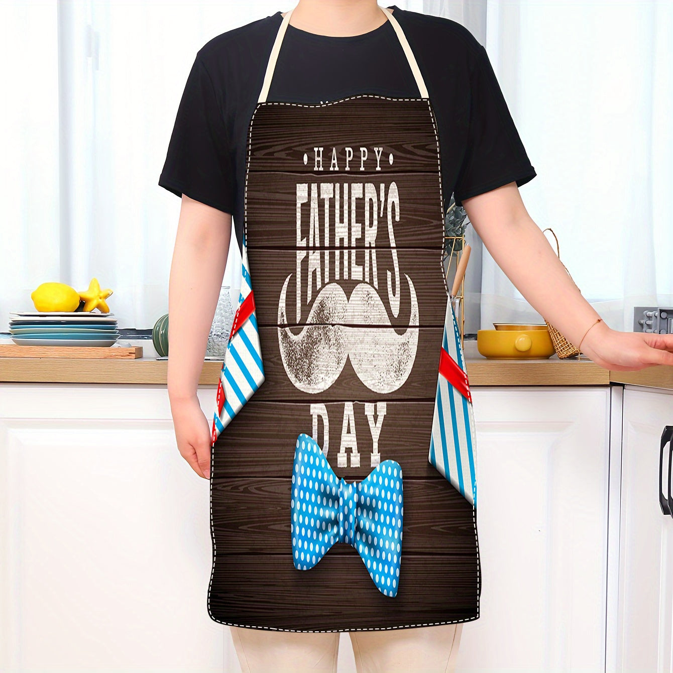Father's Day Linen Apron Durable Oil-Resistant Comfortable Fit Cooking Gift