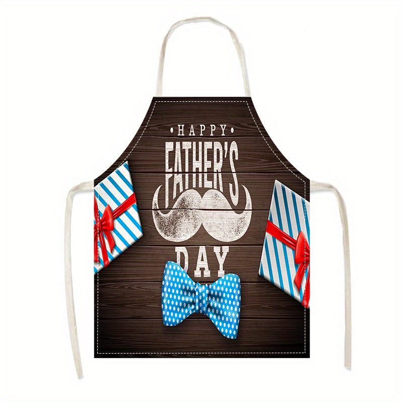 Father's Day Linen Apron Durable Oil-Resistant Comfortable Fit Cooking Gift