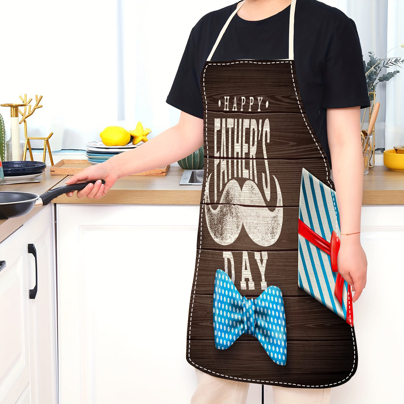 Father's Day Linen Apron Durable Oil-Resistant Comfortable Fit Cooking Gift