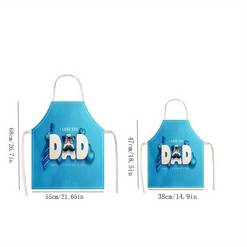 Father's Day Apron Dad I Love You Funny Heartwarming Linen Oil-Resistant Chef's Apron