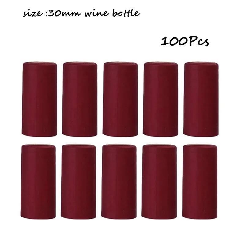 100 Pack PVC Heat Shrink Capsules for Wine Bottles with Tear Tab