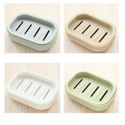 Jabonera de plástico de doble capa con tapa para baño y viaje, con diseño de drenaje