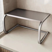 Estante moderno para microondas de acero negro con estante de almacenamiento duradero para encimera