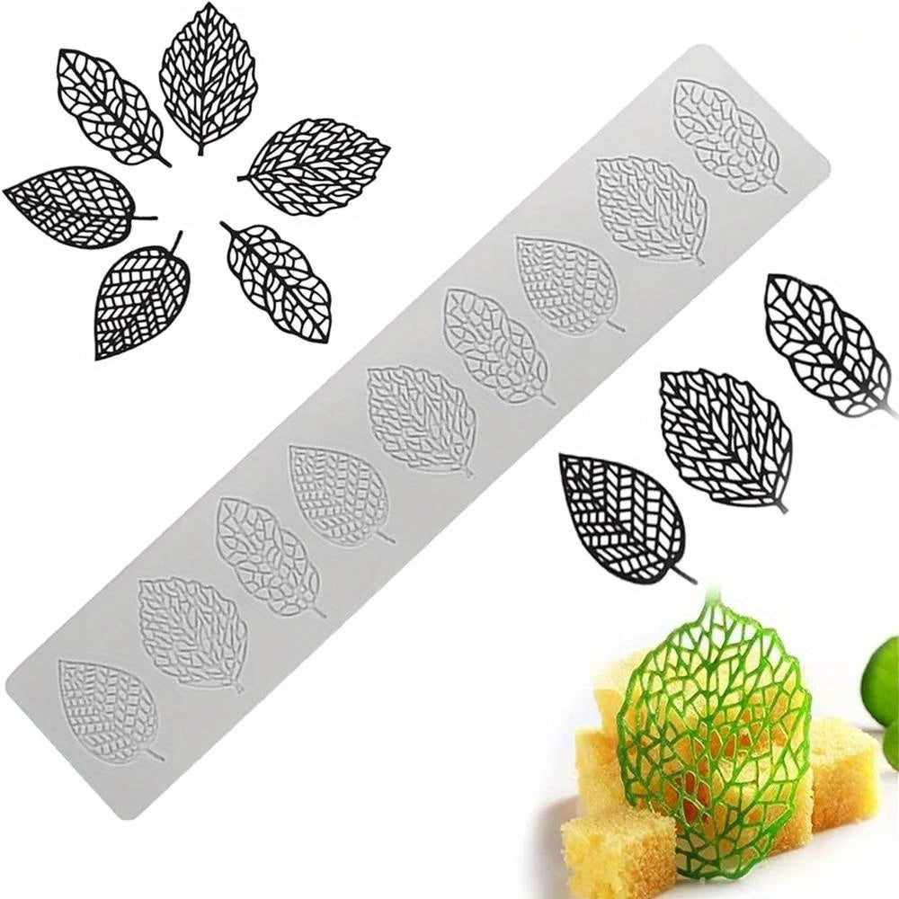 Silicone Fondant Mold 9 Leaf Designs for Cake Decorating and Chocolate Craft
