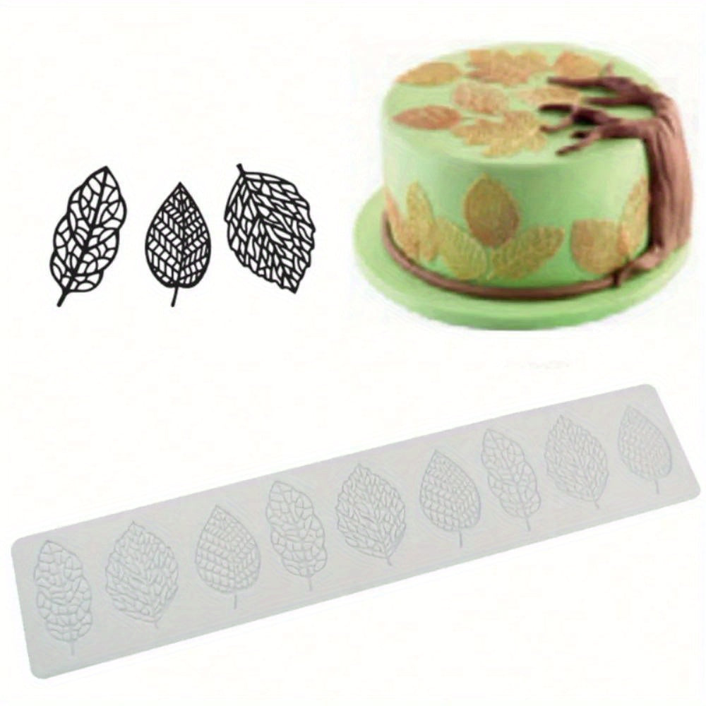 Silicone Fondant Mold 9 Leaf Designs for Cake Decorating and Chocolate Craft