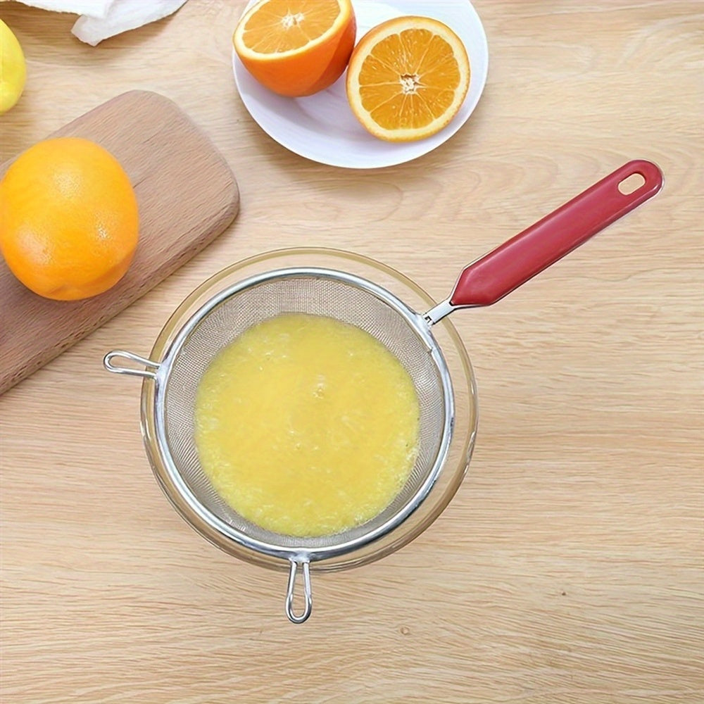 Tamiz de harina de acero inoxidable para hornear, colador de malla fácil de limpiar en la cocina