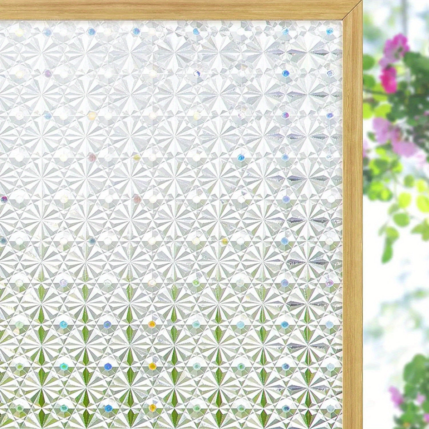 Vintage-Inspired Privacy Window Film UV Blocking Static Cling for Bathrooms