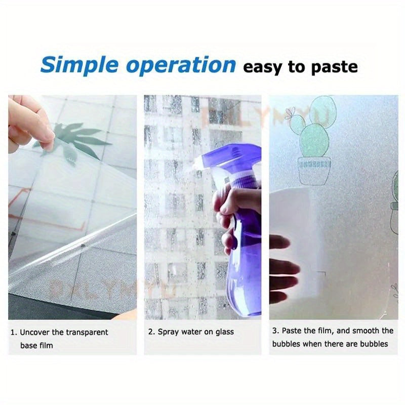 Window Privacy Film Static Vinyl Clings Rainbow UV Control 3D Decals Stickers