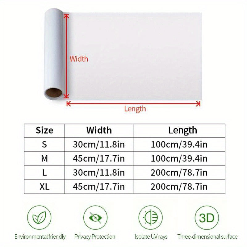 Window Privacy Film Static Vinyl Clings Rainbow UV Control 3D Decals Stickers