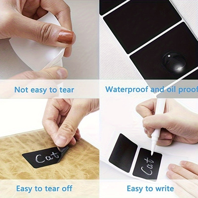 120pcs Waterproof Blackboard Sticker Labels with Pen for Storage Bins Crafts and Weddings