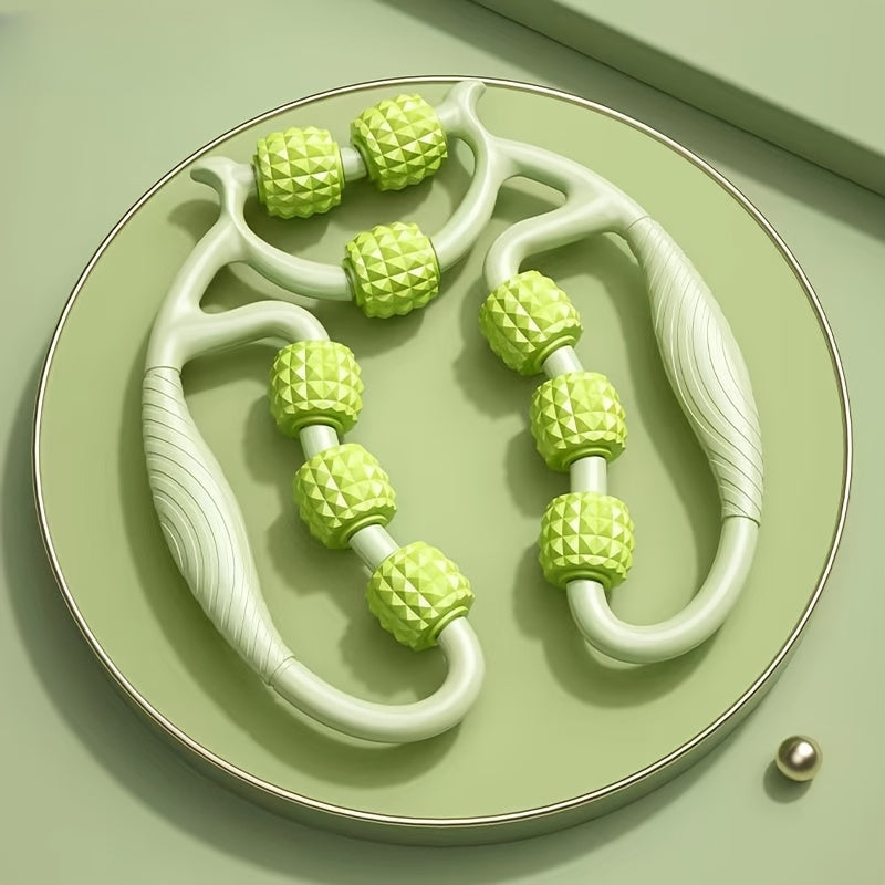 Manual Massager with 9 Wheels for Thighs Calves and Neck Unisex Body Therapy