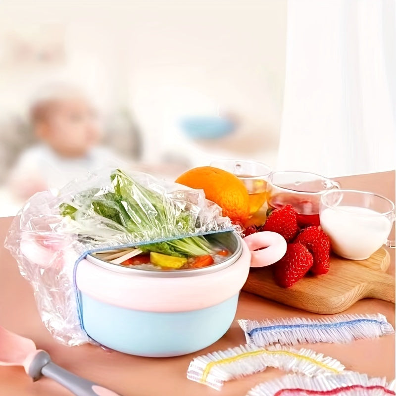 Silikon idish qopqog'i - Yangilanishi mumkin va qayta ishlatiladigan qoplamalar yangi oziq-ovqat saqlash uchun | BPA-siz va oziq-ovqat uchun xavfsiz | Qozonlar, idishlar va piyolalar uchun mukammal | Turli o'lchamlarda mavjud | 100 yoki 200 ta to'plam