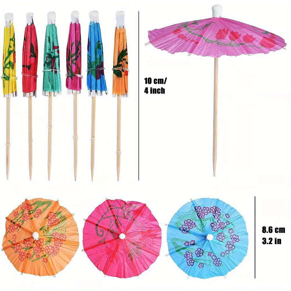 Vibrant Bamboo Cocktail Picks for Hawaiian Parties Weddings and Birthdays Set of 50